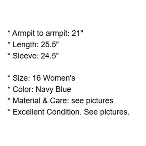 Lane Bryant Jacket Womens 16 Navy Blue Hook Eye Stretch Knit Silver Buttons - Picture 4 of 16